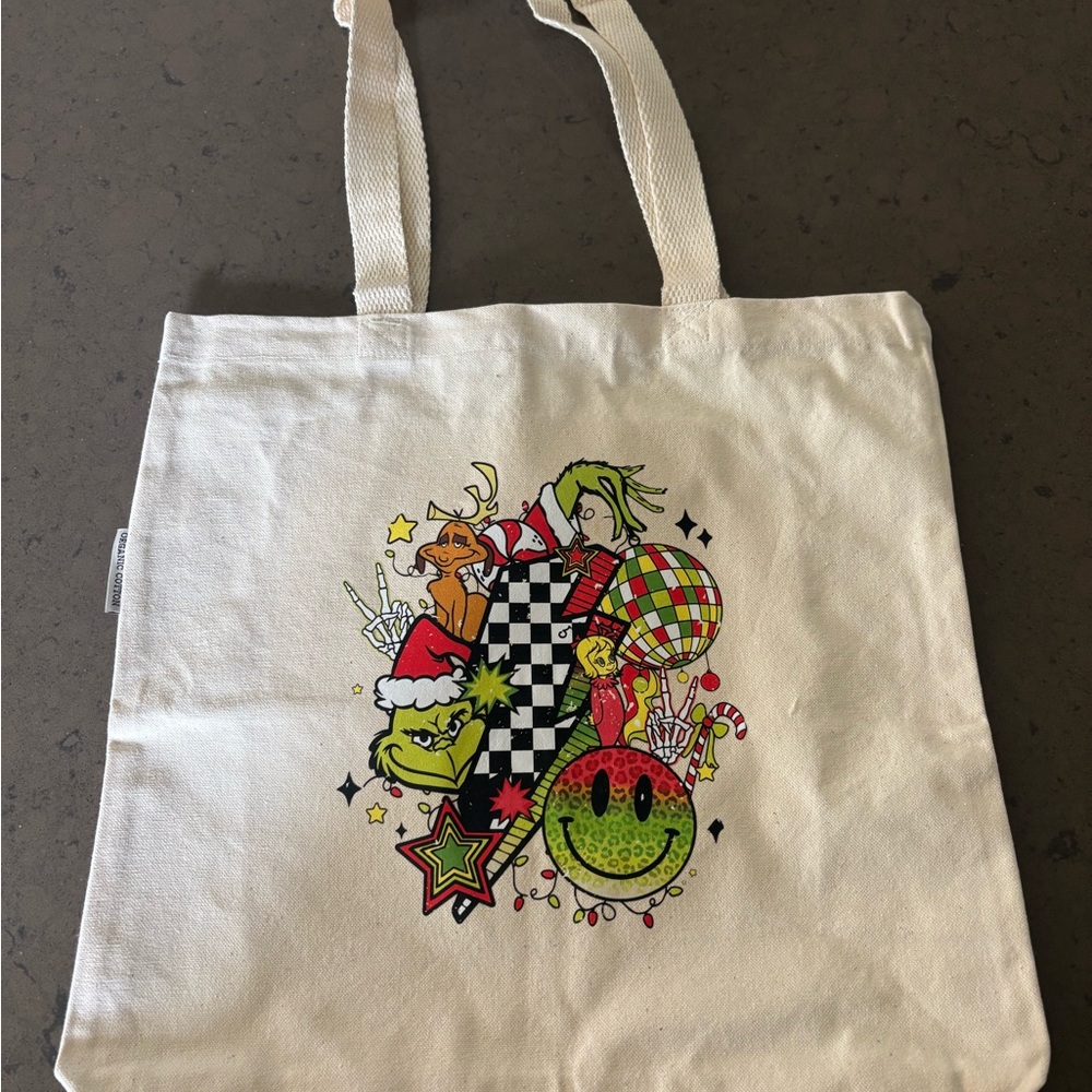 Canvas Tote Bag with Colorful Graphic